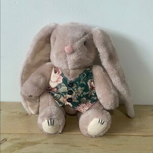 Floral Vest Plush Bunny Toy